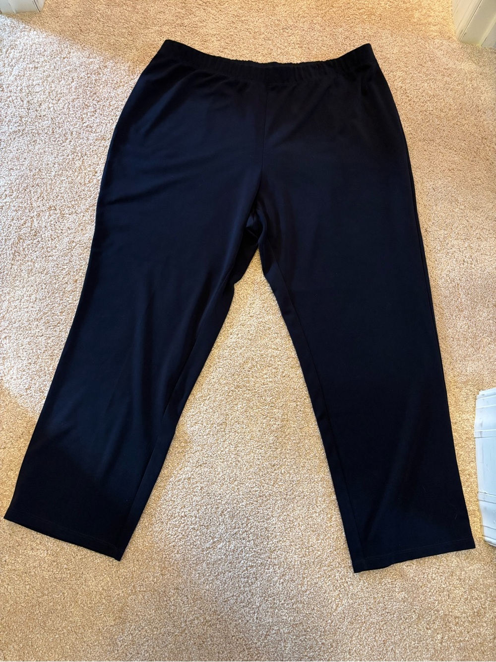Susan Graver Milano Knit Straight Leg Pull-On Pants Dark Navy Size 2X